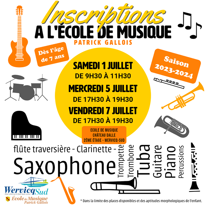 Inscriptions Ecole de musique