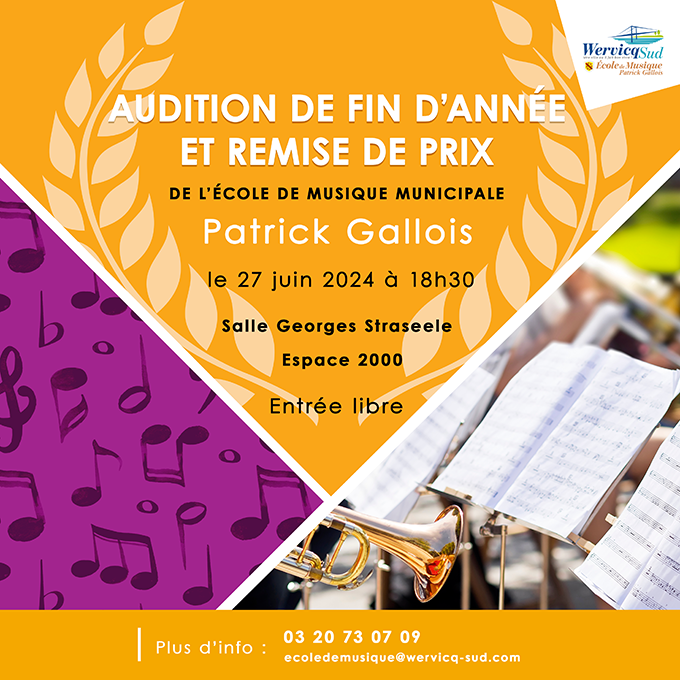 Audition de fin d’année et remise de prix de l’école de musique